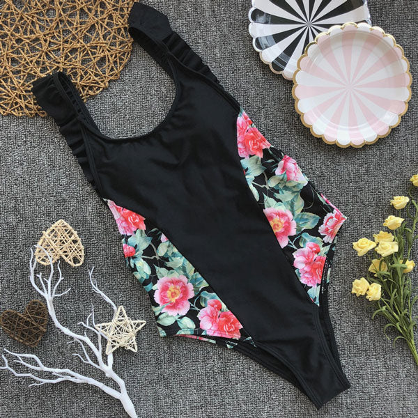 RXRXCOCO Sexy Swimsuit Women Bikini 2019 New Arrival Floral Printed Swimwear Women Summer Bathing Suit Push Up Backless Bodysuit